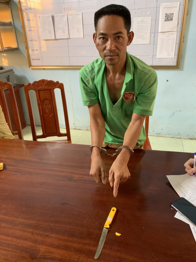Đối tượng Dũng tại cơ quan công an.