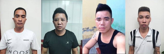 Các đối tượng Nguyễn Quốc Khánh, Trần Quốc Hưng, Đào Văn Tùng và Trịnh Quốc Trung (ảnh lần lượt từ trái qua phải)