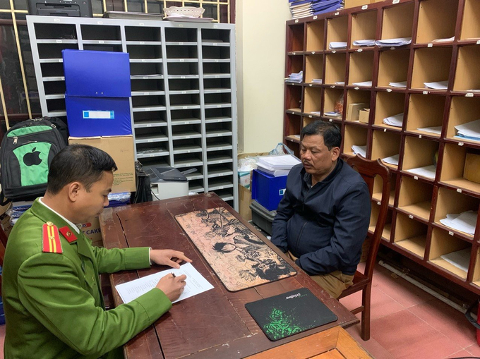 Nguyễn Văn Giang tại cơ quan Công an