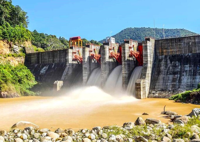 Đập thủy điện của nhà máy thủy điện Krông Nô 2.