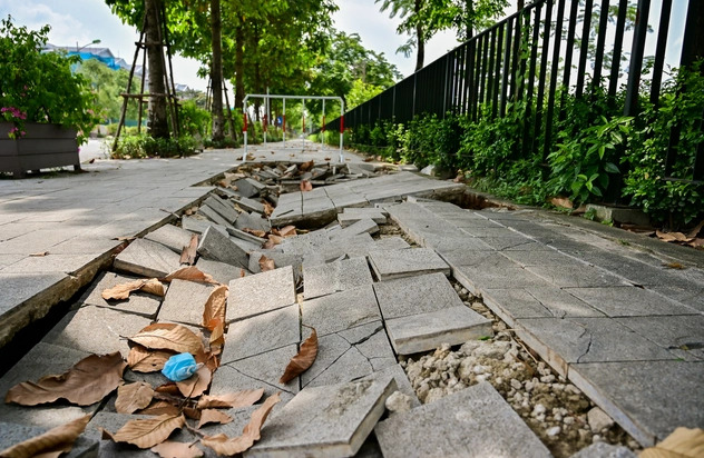 Gạch lát bị nứt toác, hàng rào tróc sơn, sứt mẻ. Quang cảnh bên trong gây tiếc nuối khi thường xuyên vắng vẻ, không một bóng người