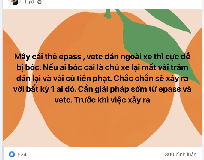 Nhiều người phản ánh trên các diễn đàn về việc thẻ eTag và ePass quá dễ bóc