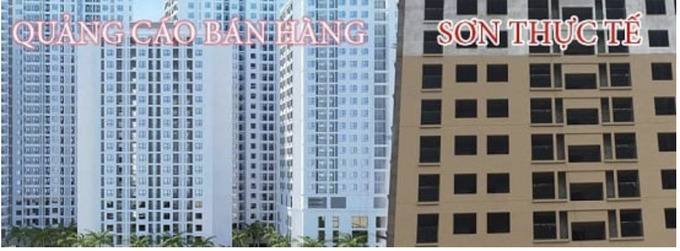 Chủ đầu tư tự ý thay đổi màu sơn mặt ngoài toà nhà, từ tông sáng như cam kết ban đầu sang màu vàng rực, trái ngược hoàn toàn với mong đợi của khách hàng