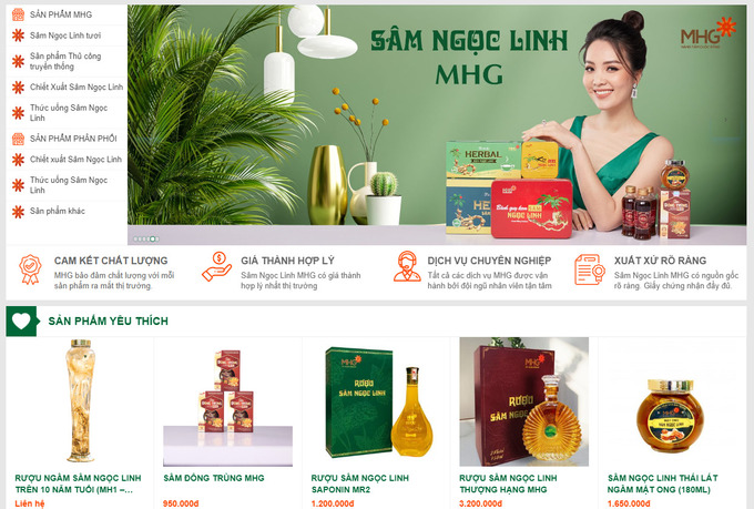 Website với hàng chục sản phẩm đa dạng phong phú.