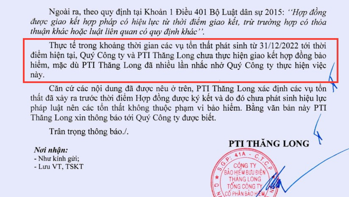 PTI thông báo lý do không bồi thường các vụ tổn thất xảy ra tại Goldmark City