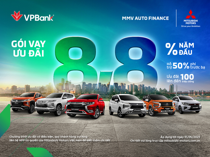 Chương trình ưu đãi lãi suất hấp dẫn Mitsubishi dành cho khách hàng của VPBank