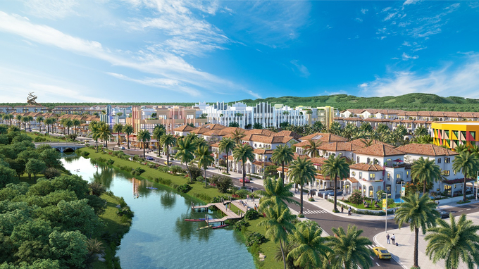 Biệt thự phân khu The Link – Sun Riverside Village giúp nâng tầm chuẩn sống nghỉ dưỡng của cư dân. Ảnh phối cảnh minh họa