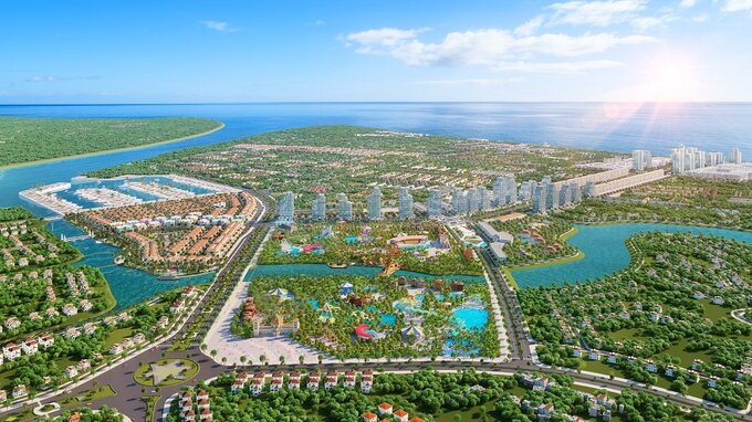 Phối cảnh minh họa tổ hợp dự án tỷ đô của Sun Group tại Sầm Sơn. Ảnh phối cảnh minh họa