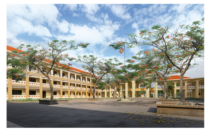 Phối cảnh 3D nhà trường sau khi xây xong