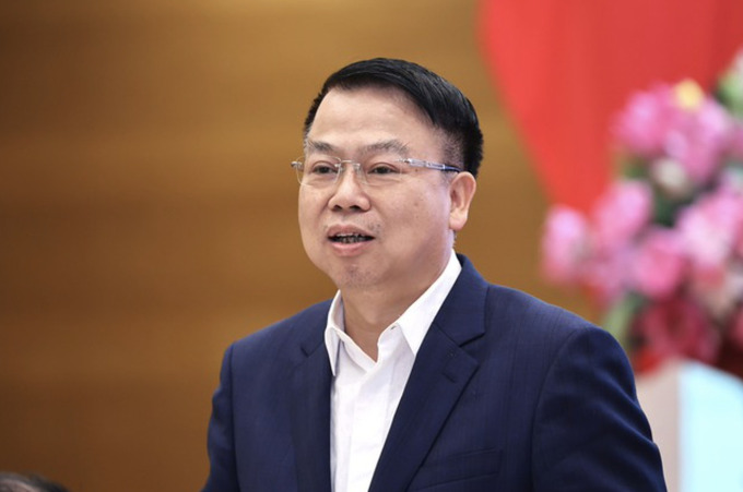 Ông Nguyễn Đức Chi, Thứ trưởng Bộ Tài chính khi trao đổi thông tin về những việc cần tập trung làm để thực hiện mục tiêu nâng hạng thị trường chứng khoán - Ảnh: VGP Nhật Bắc