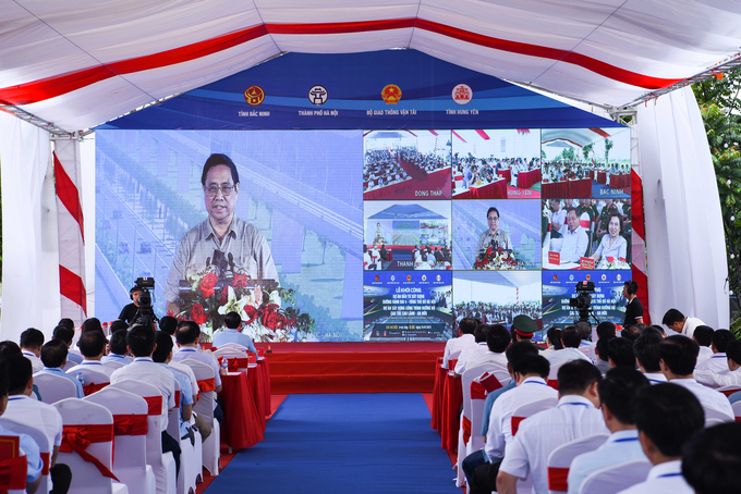 Toàn cảnh lễ khởi công Dự án đầu tư xây dựng đường vành đai 4 - Vùng Thủ đô.