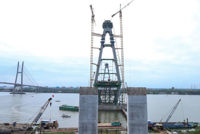 Cầu Mỹ Thuận 2 có tổng chiều dài khoảng 6,61 km bắc qua sông Tiền, đi qua địa bàn 2 tỉnh Tiền Giang và Vĩnh Long - Ảnh: VGP/Nhật Bắc