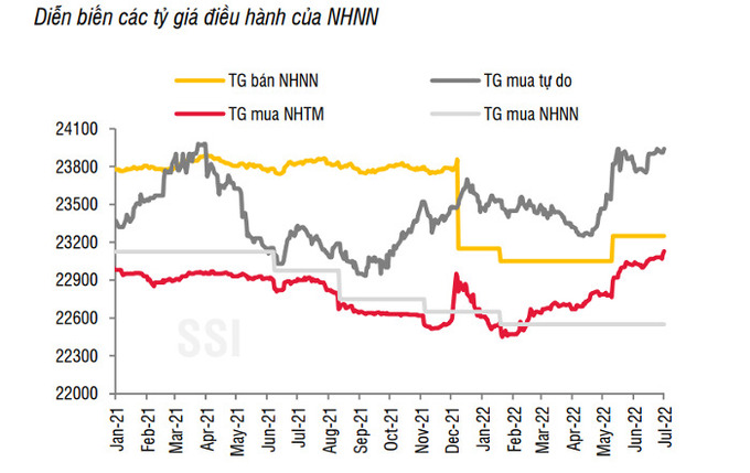 Diễn biến tỷ giá đồng USD của NHNN. Ảnh: SSI