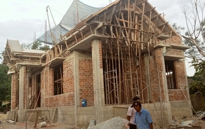 Ngôi nhà đang thi công của anh Bùi Hưng