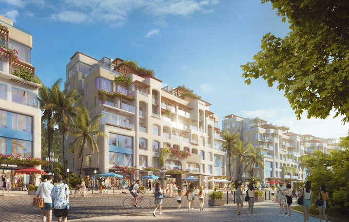 Thiết kế dựa trên địa hình sườn đồi giúp các căn Commercial Villa và Boutique Hotel sở hữu tầm nhìn riêng biệt. Ảnh phối cảnh minh họa