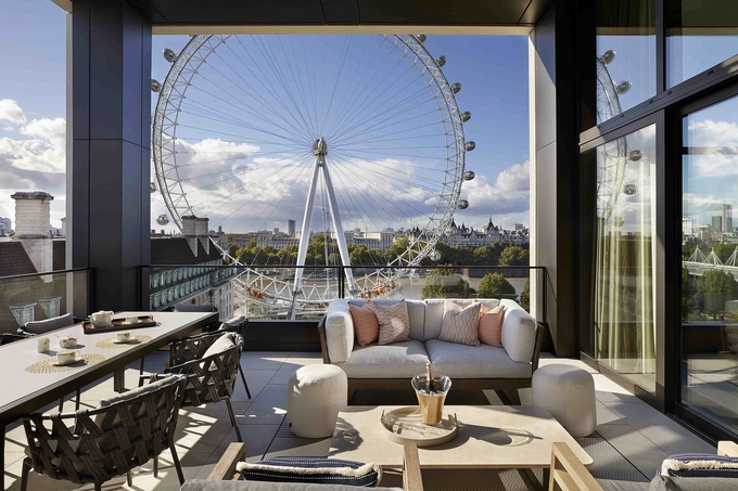 Ban công một căn penthouse-của South Bank Tower, London.