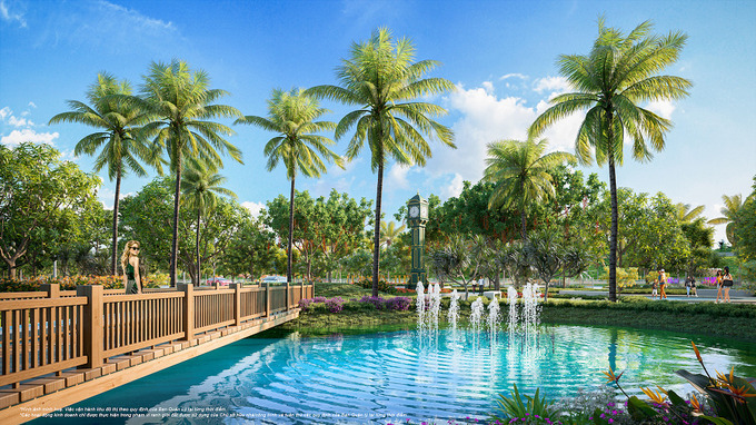 Cảnh quan nội khu trong trẻo hiền hòa tại The Zurich – Vinhomes Ocean Park