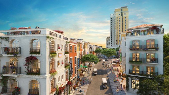 Shophouse đỉnh đồi The Center có vị trí vượt trội để kinh doanh du lịch. Ảnh Sun Group