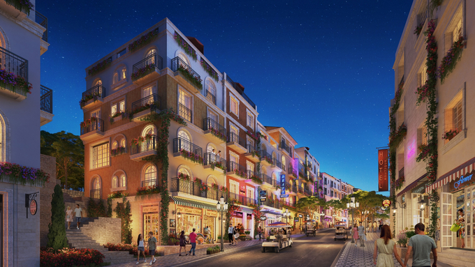 Shophouse đỉnh đồi The Center đem đến cơ hội đầu tư “đón sóng” khi du lịch Việt bùng nổ sau đại dịch. Ảnh Sun Group