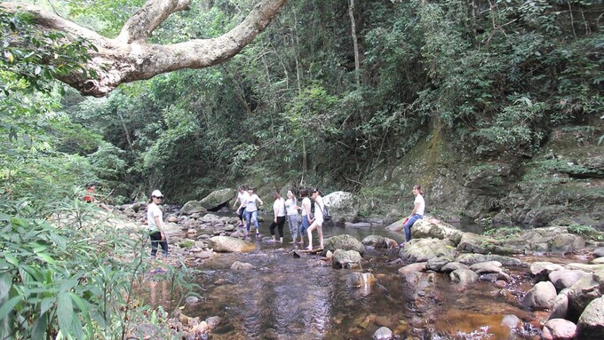 Du khách trải nghiệm tại Khe Gỗ.