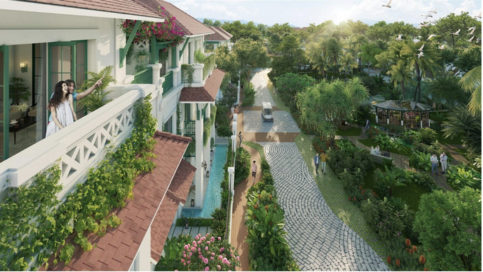 Khu đô thị nghỉ dưỡng phong cách nhiệt đới kiểu mẫu Sun Tropical Village. (Ảnh phối cảnh minh họa)