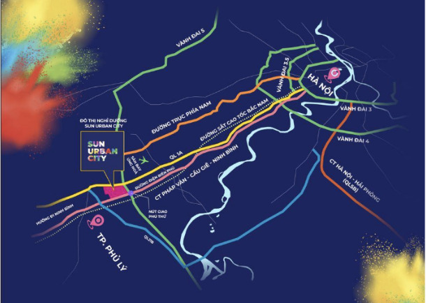 Sun Urban City có vị trí đắc địa, kết nối thuận lợi với Hà Nội và các tỉnh miền Bắc
