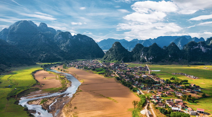 Làng Tân Hoá nhìn từ trên cao.