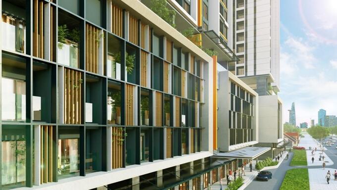The Park Avenue có lối kiến trúc độc đáo, kết hợp tinh tế giữa sự thông minh và không gian xanh mát hiếm có nơi đại lộ trung tâm