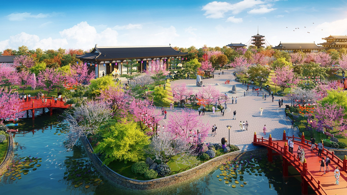 Yếu tố “thủy” tạo nên không gian thoáng đãng, tươi mát tại Sun Beauty Onsen. Ảnh phối cảnh minh họa