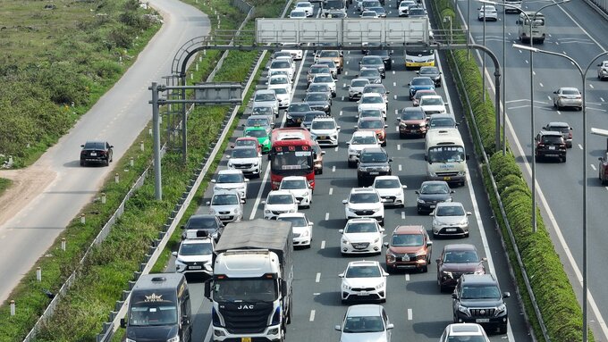Cao tốc Pháp Vân - Cầu Giẽ chiều về Thủ đô lưu lượng tăng cao