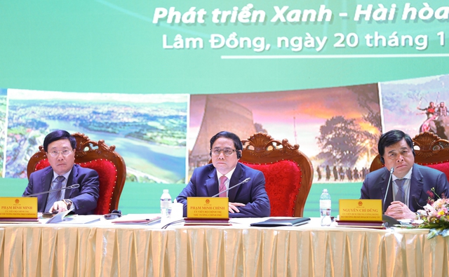 Thủ tướng Phạm Minh Chính nhấn mạnh: Phát triển kinh tế-xã hội để ổn định chính trị, an ninh quốc phòng, trật tự an toàn xã hội Tây Nguyên - Ảnh: VGP/Nhật Bắc