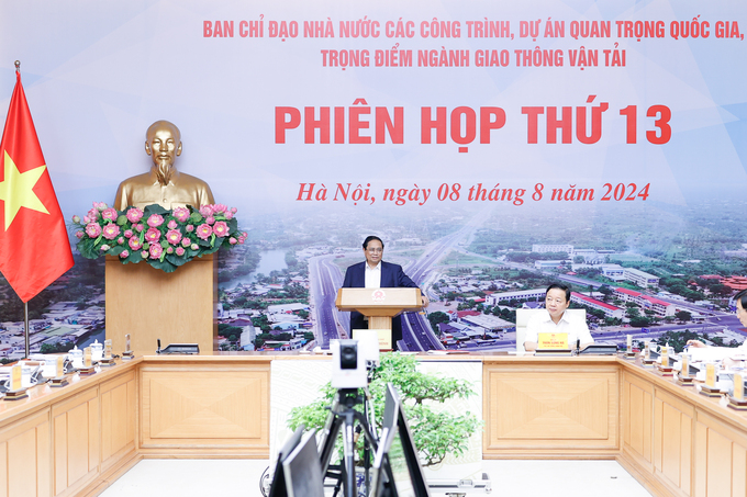 Thủ tướng Phạm Minh Chính, Trưởng Ban Chỉ đạo Nhà nước các công trình, dự án quan trọng quốc gia, trọng điểm ngành GTVT chủ trì họp phiên thứ 13 của Ban Chỉ đạo