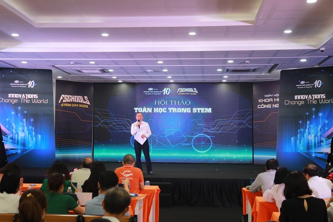Ông Mai Tấn Linh tại khai mạc Hội thảo “Toán học trong STEM” 
