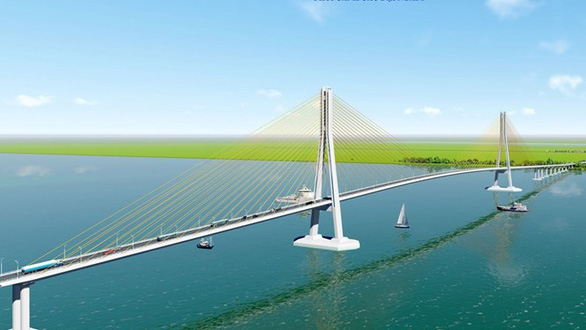 Phối cảnh cầu Đại Ngãi vượt sông Hậu