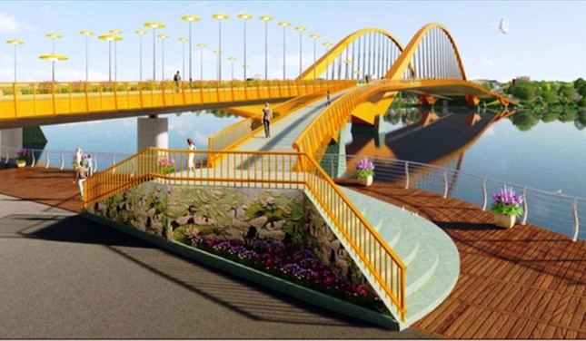 Phối cảnh phương án cầu vượt sông Hương trên đường Nguyễn Hoàng, TP Huế