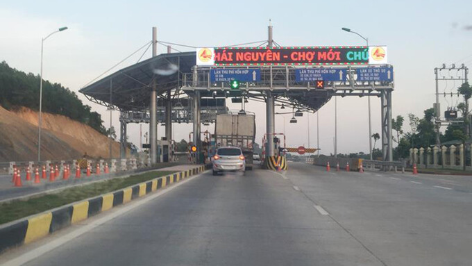 Trạm thu phí thuộc dự án BOT Thái Nguyên - Chợ Mới