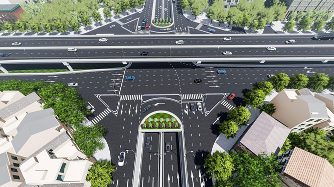 Thiết kế hầm chui Lê Văn Lương - Vành đai 3 | Ảnh: HNM