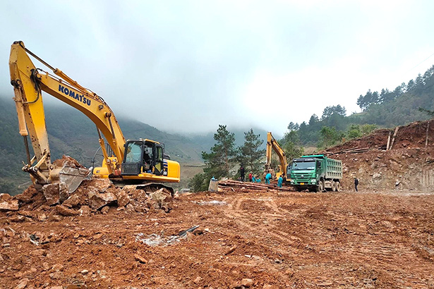 Khởi công dự án 1.900 tỷ nối cao tốc Nội Bài - Lào Cai qua Mù Cang Chải. Ảnh thực tế