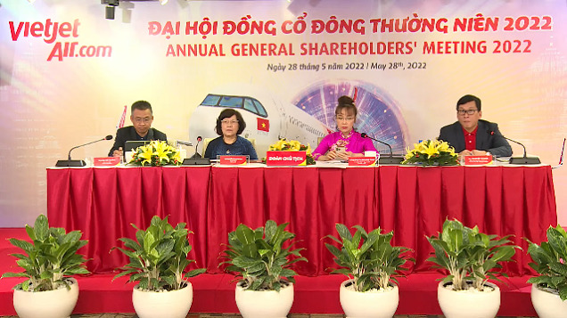 Hãng hàng không Vietjet (VJC) tổ chức họp đại hội cổ đông thường niên 2022 ngày 28/5