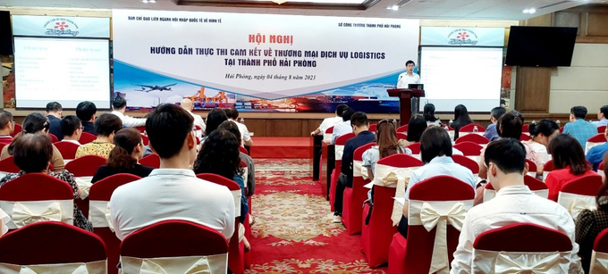 Hội nghị “Hướng dẫn thực thi cam kết về thương mại dịch vụ logistics” được tổ chức mới đây ở Hải Phòng