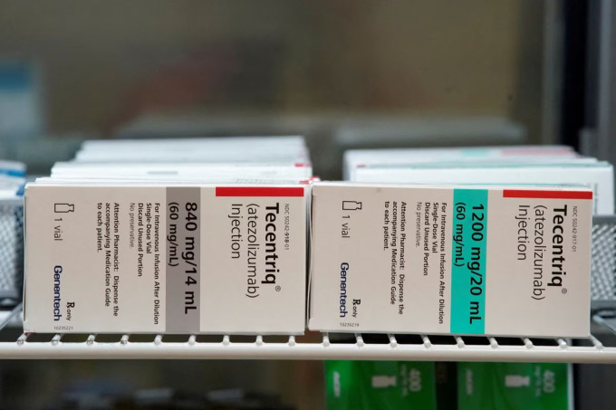Thuốc Atezolizumab (Tecentriq) tại Viện Ung thư Huntsman tại Đại học Utah, thành phố Salt Lake, Mỹ, ngày 22/7. Ảnh: Reuters