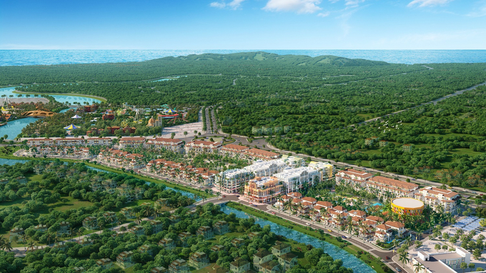 The Link hưởng lợi lớn nhờ đối diện Công viên Sun World Sầm Sơn. Ảnh phối cảnh minh họa
