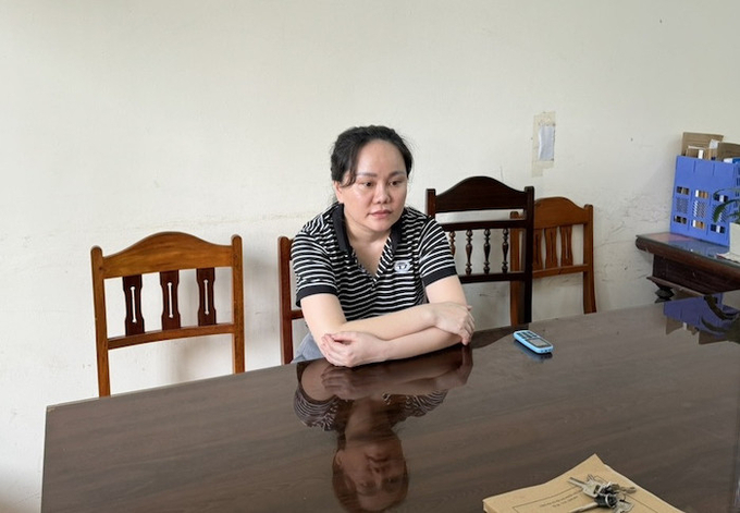 Đối tượng Lê Thị Thanh Thuỷ tại cơ quan Công an.
