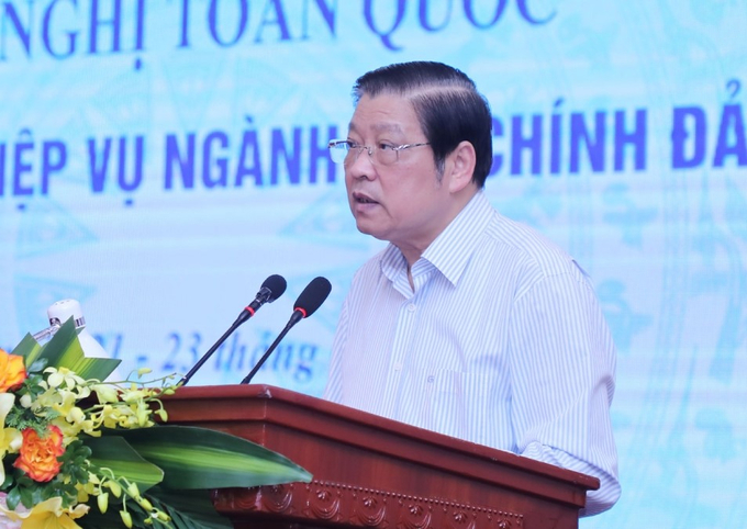 Trưởng Ban Nội chính Trung ương Phan Đình Trạc phát biểu tại hội nghị