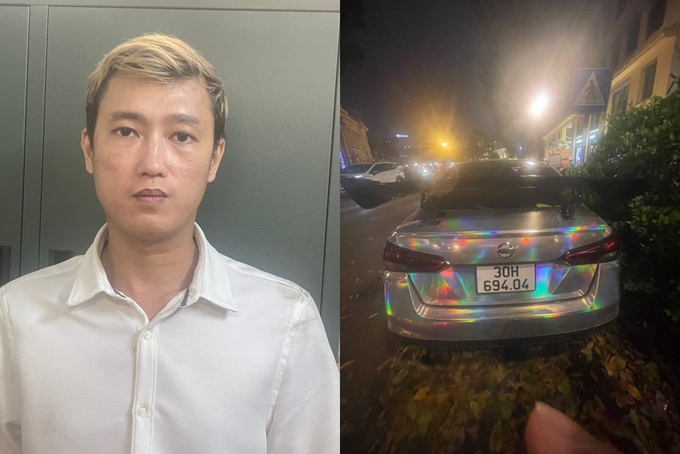 Nguyễn Ngọc Thắng và chiếc xe tang vật được cơ quan chức năng thu giữ