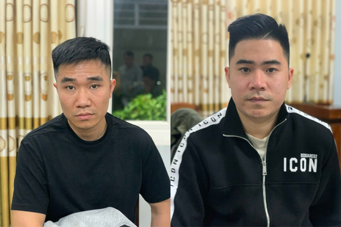 Đối tượng Nguyễn Trọng Đạt (trái) và Hoàng Trọng Hùng