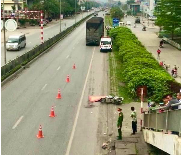 Hiện trường vụ tai nạn. Ảnh: Lê Dũng