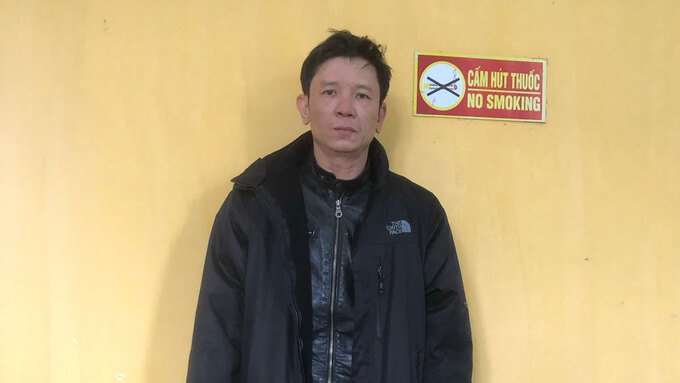 Hà Quang Tùng tại Công an huyện Tân Yên.