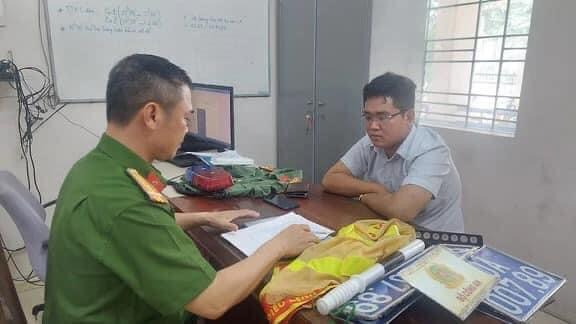 Nguyễn Lê Ngọc Thi tại cơ quan Công an