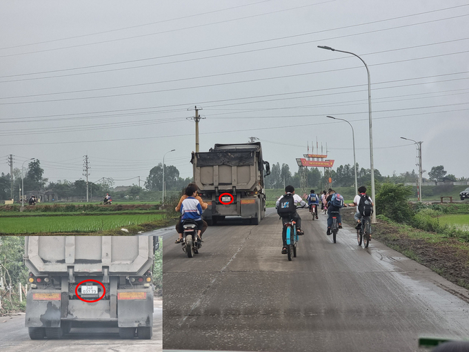 Việc vận chuyển trong giờ cao điểm tiềm ẩn nguy cơ mất an toàn giao thông tại khu vực mỗi khi tan tầm học sinh, người lao động đi làm về.